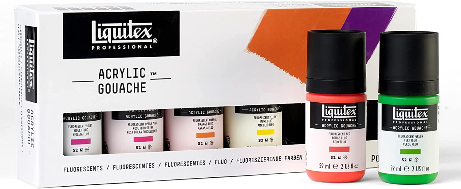 Liquitex Professional Acrylic Gouache Paint, 6 x 59ml (2-oz), Primaries Set - Image 6